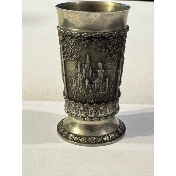 Vintage Pewter Mini Cups – German SKS Zinn, 2" & 2.5" - Picture 4 of 10
